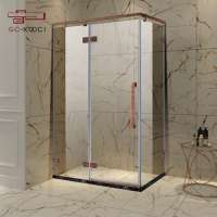 Rectangle Hinge Shower door Enclosure Bathroom Glass Panel